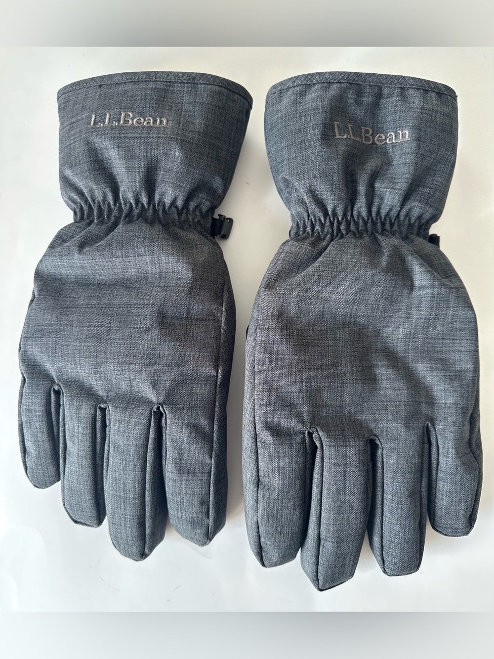 L.L. Bean Baxter State Gloves Men’s Large Charcoal Gray Down Waterproof Leather